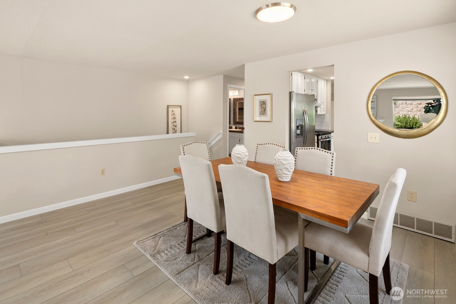 Dining space between kitchen and great room