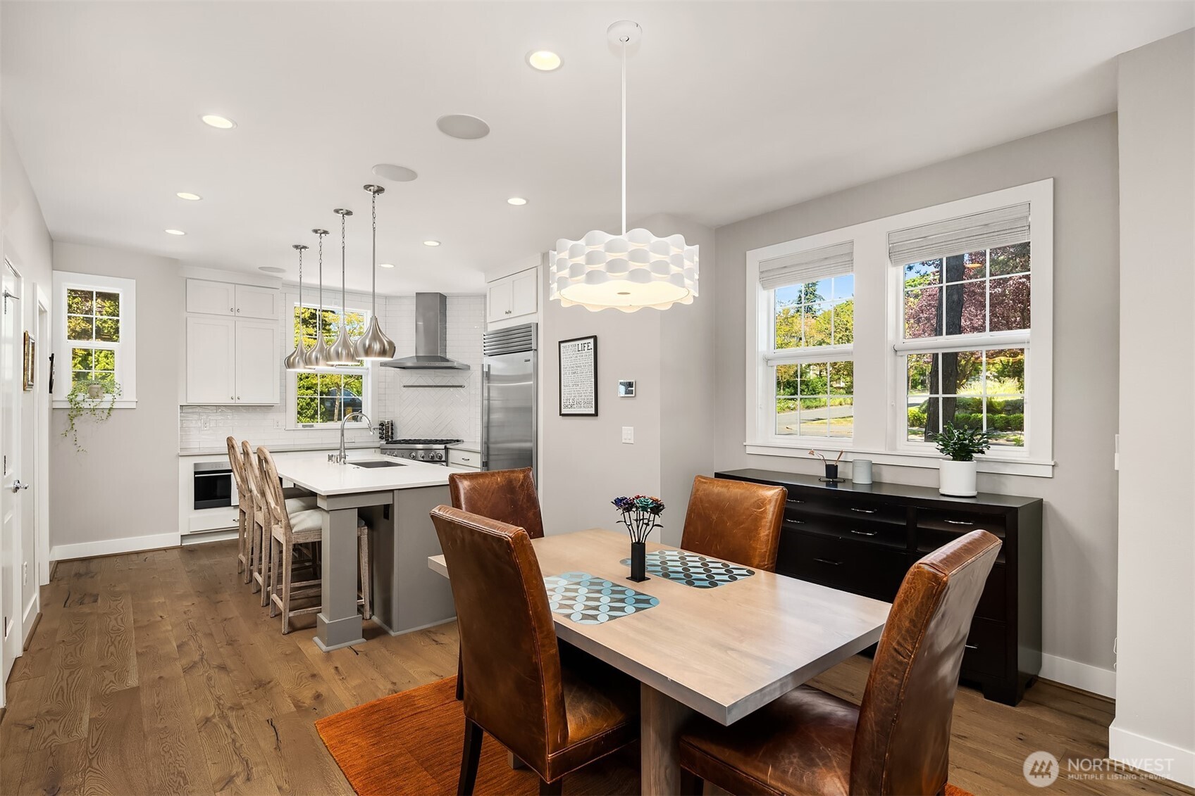 View of Dining Room and Kitchen.