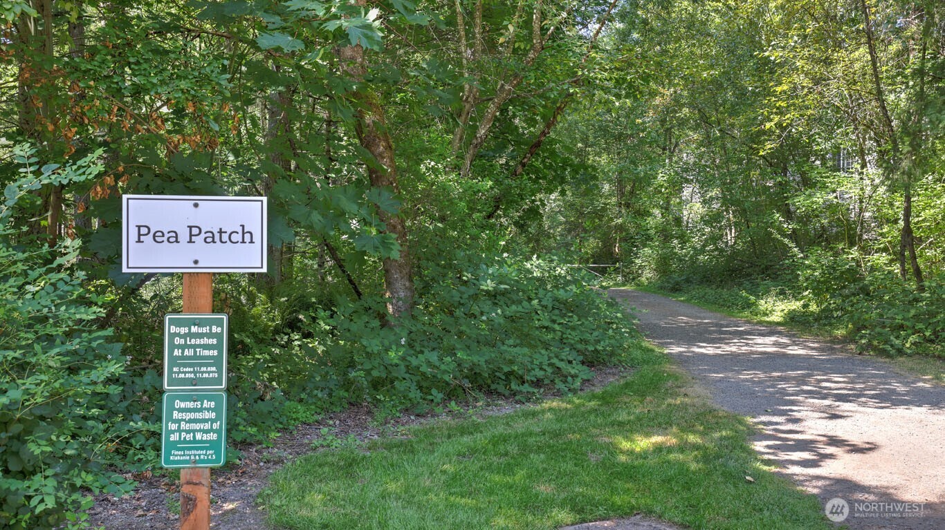 Klahanie offers miles of trails. There is also a pea patch