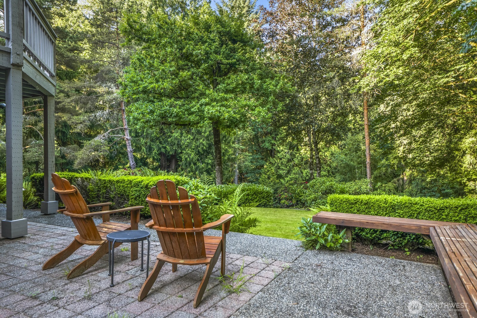 Partially covered lower level patio off basement.