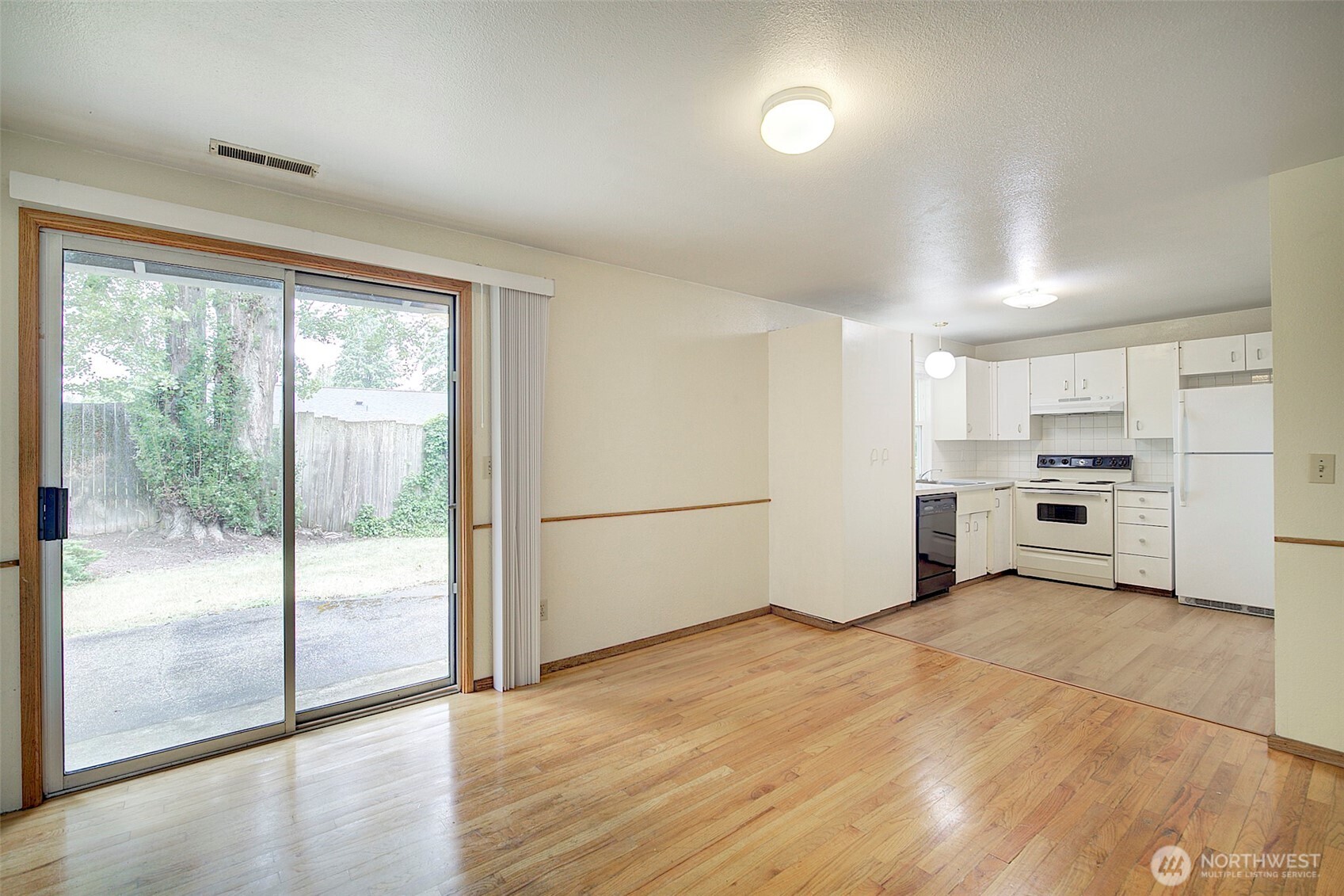 Kitchen connects seamlessly to the dining room