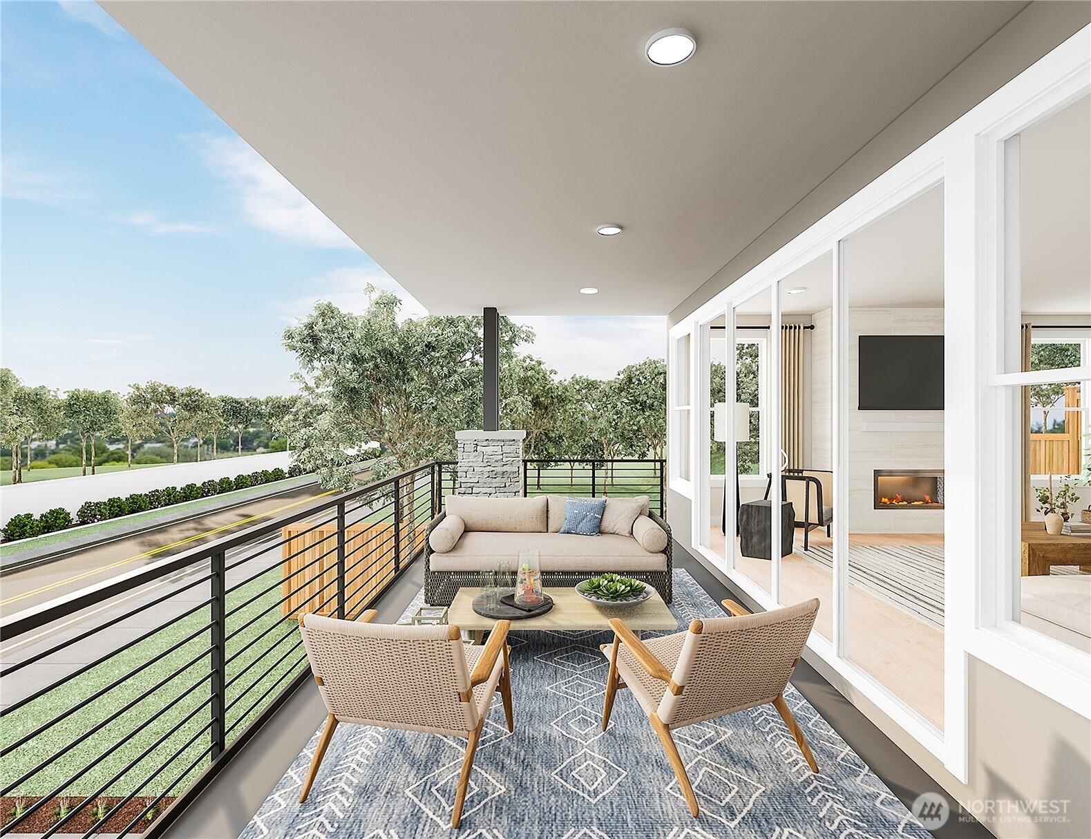 Deck off main living- Pictures are for illustration only. Features and colors may vary.