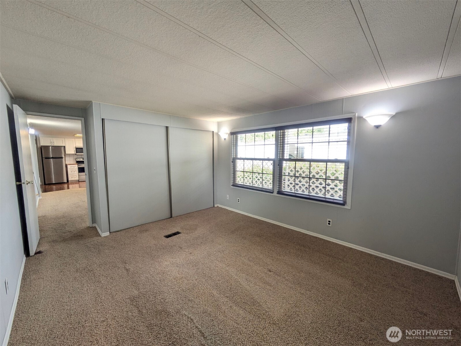 Good-sized primary bedroom with big closet.