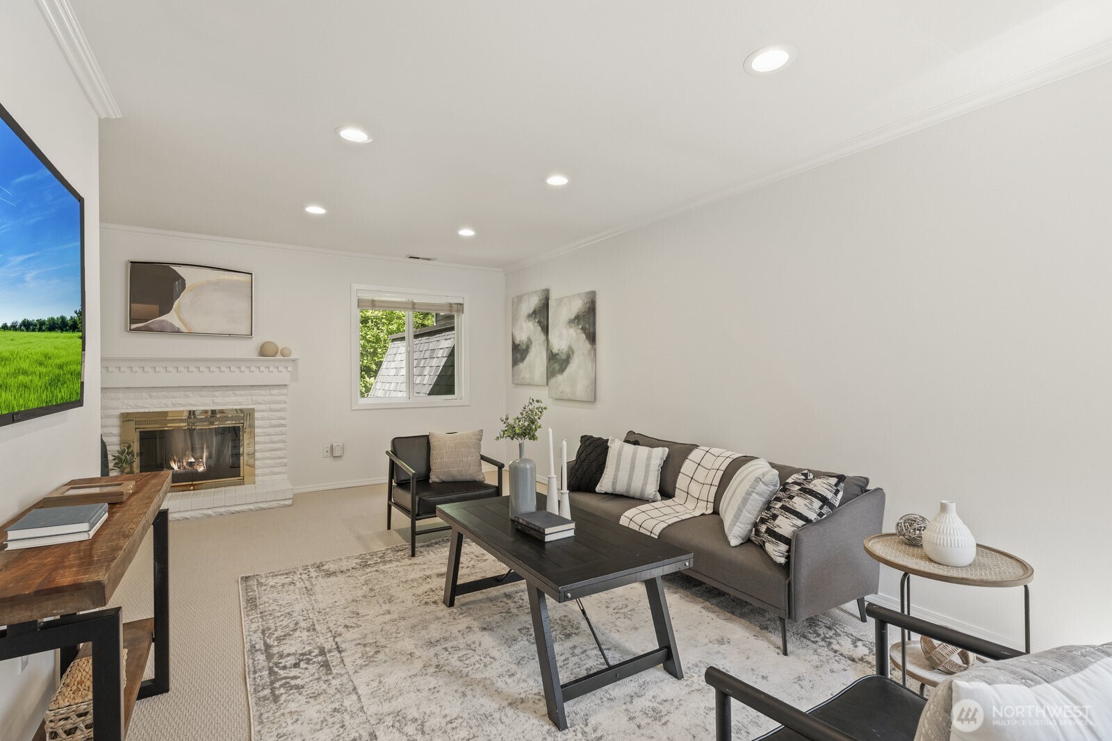 Ideal as a family room, media lounge, or play area.
