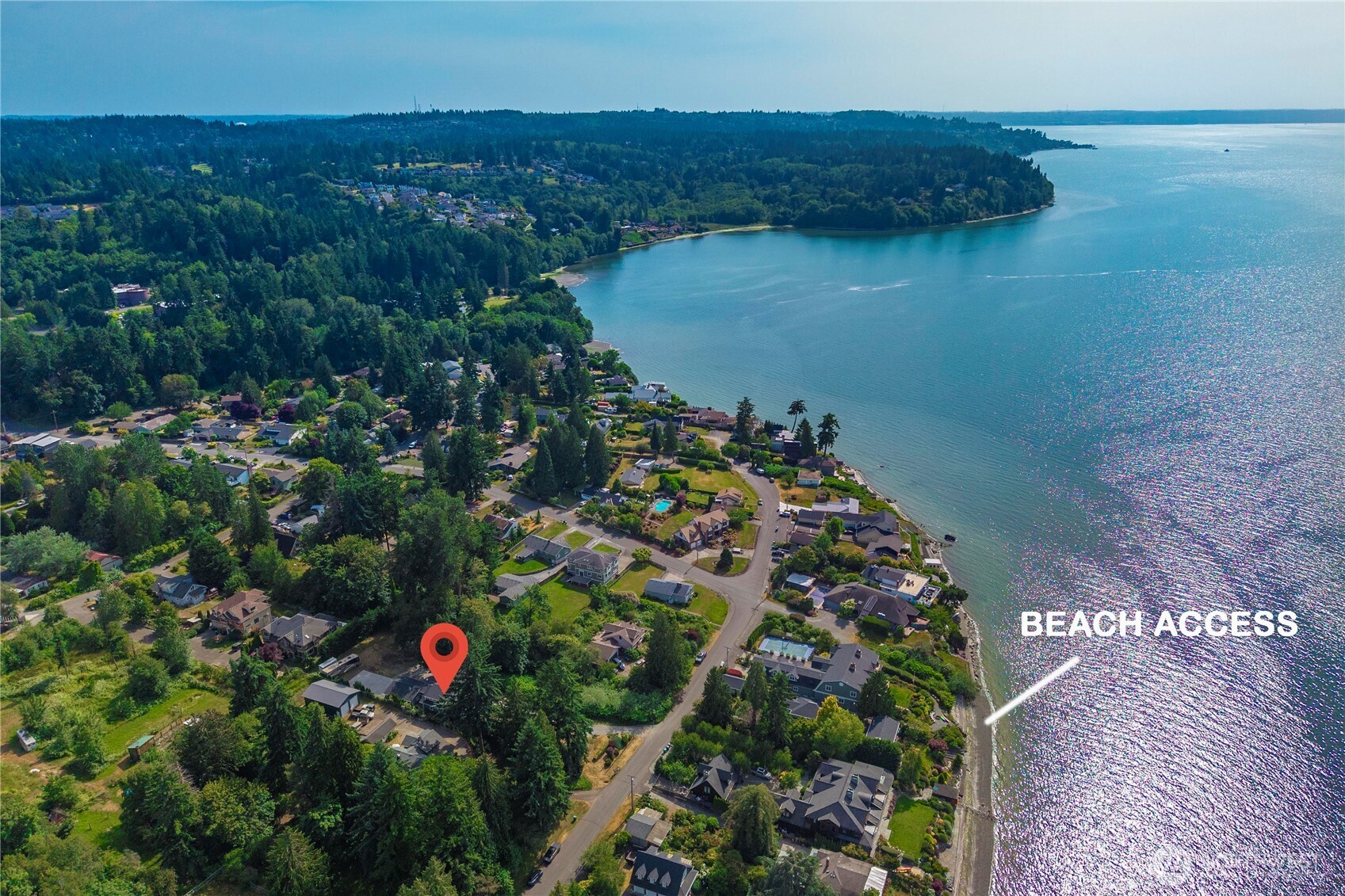 Walk your kayak down to the private beach!