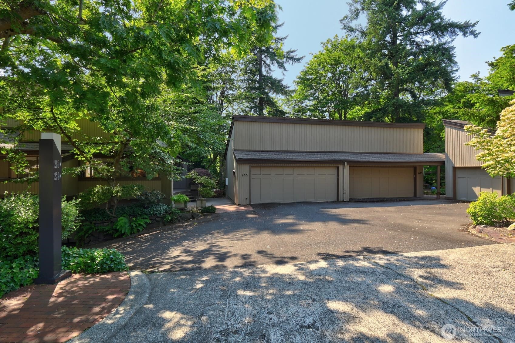 Large private 2 car garage with pull-down storage