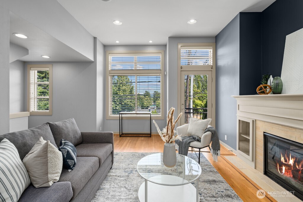 Cozy living room with fireplace