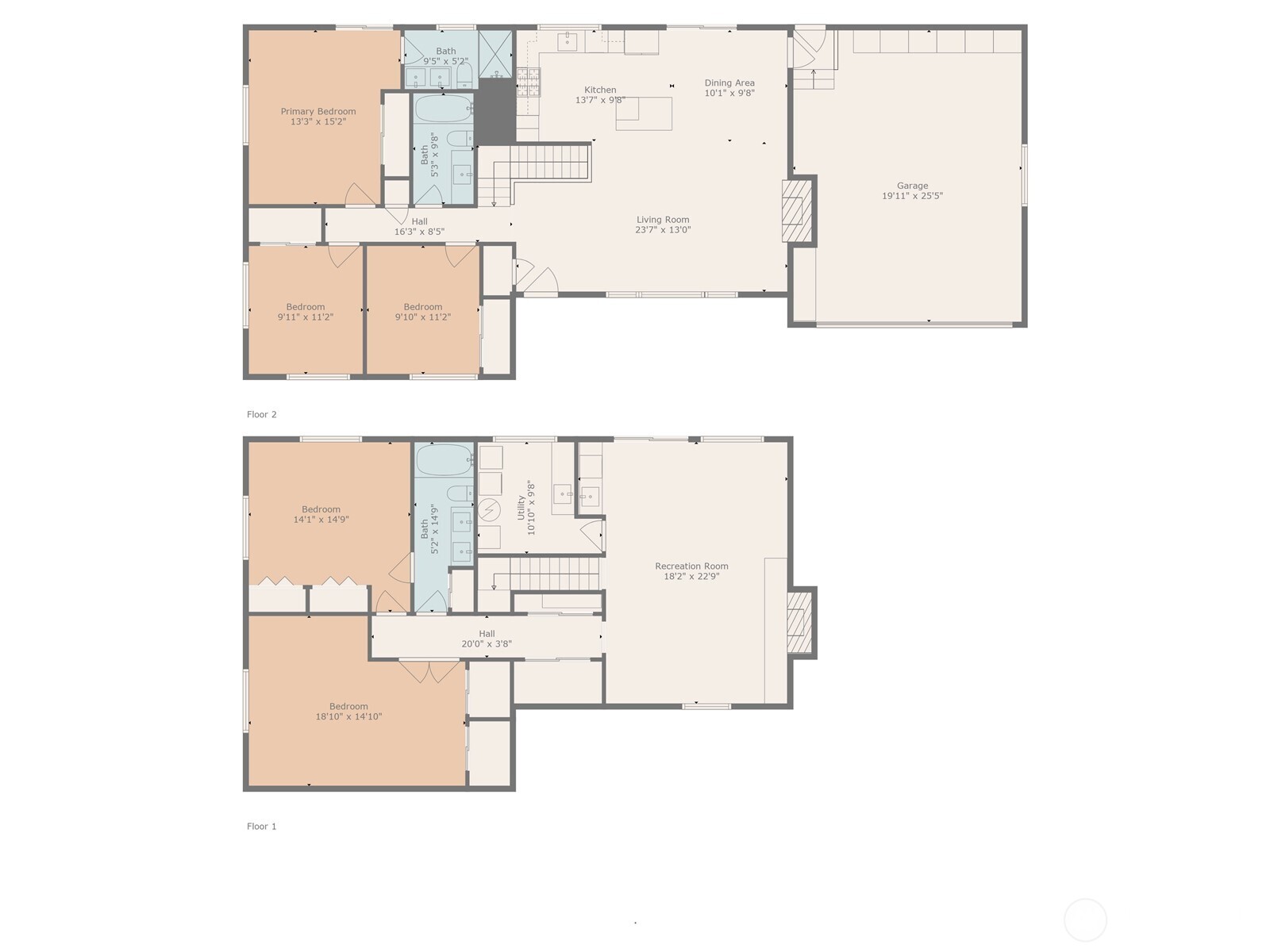 Combined picture of floor plans