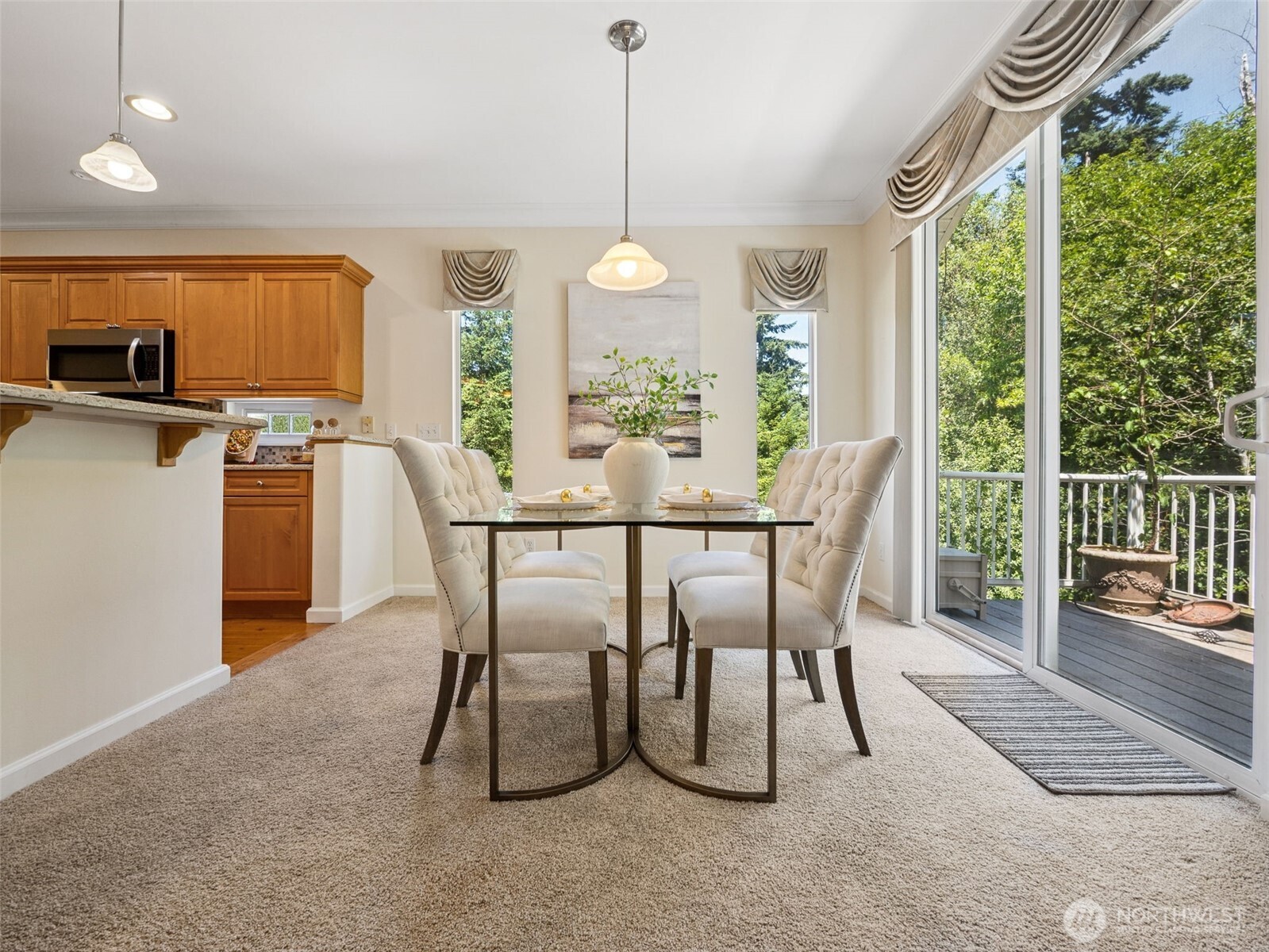 Dining area can accommodate 8-10 guests, plus room at the counter if needed! Wonderful entertaining space...