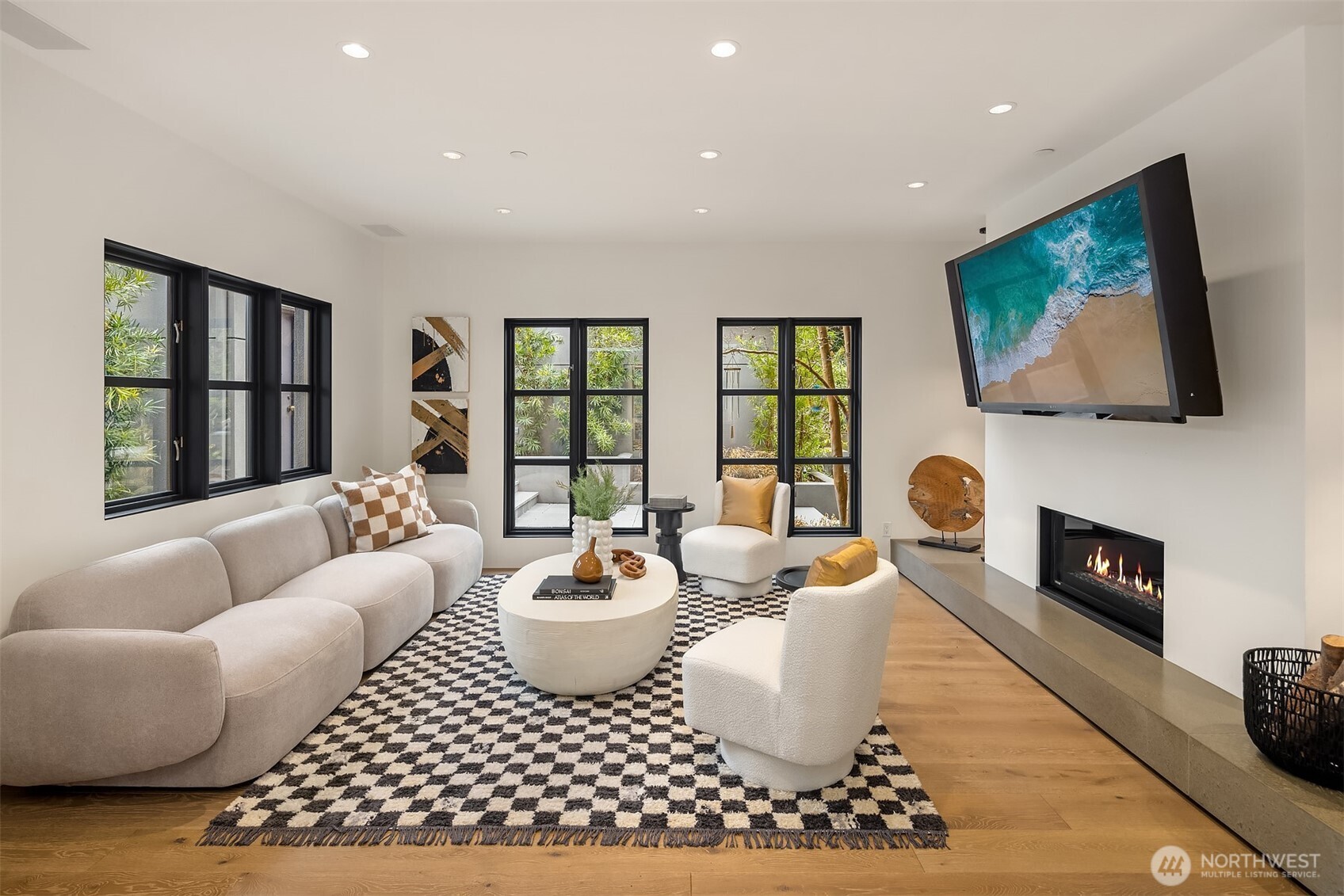 Living room off the kitchen.