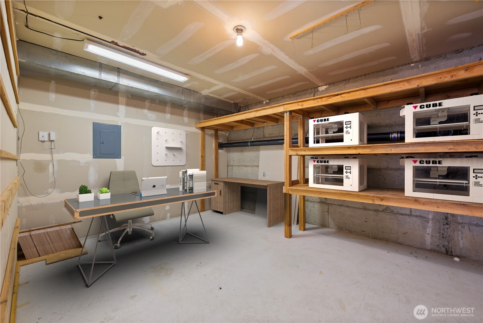 Hobby room with removable wall