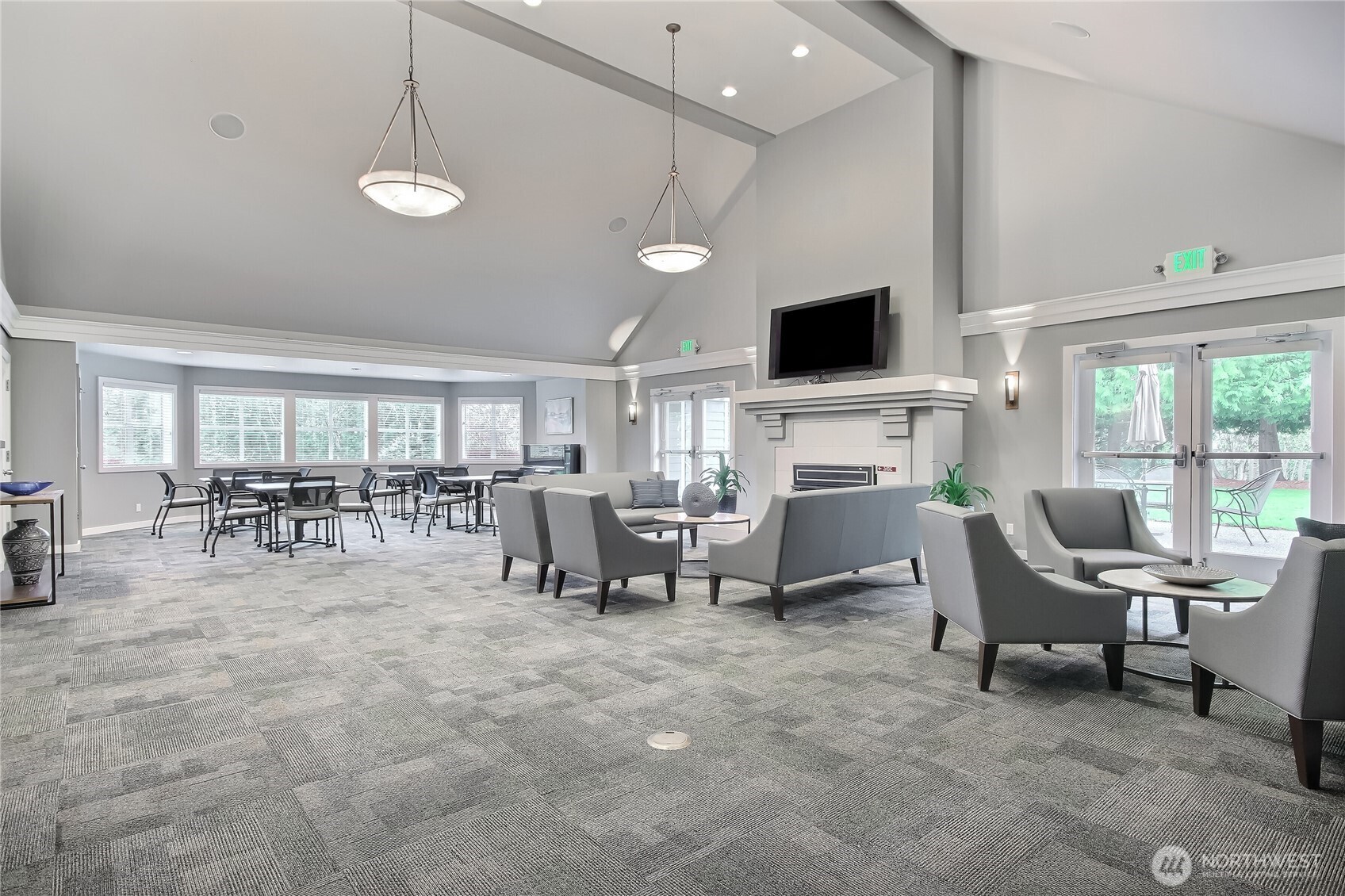Inside banquet room at Clubhouse