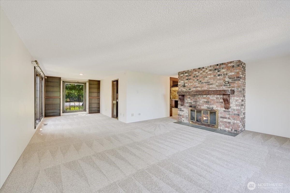 Living room and dining room