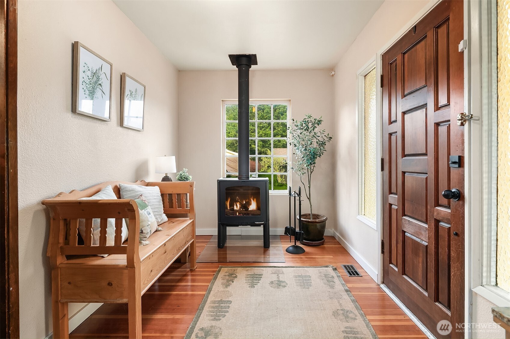 Come into your home on a cozy cold day and be greeted by a warm real wood fire