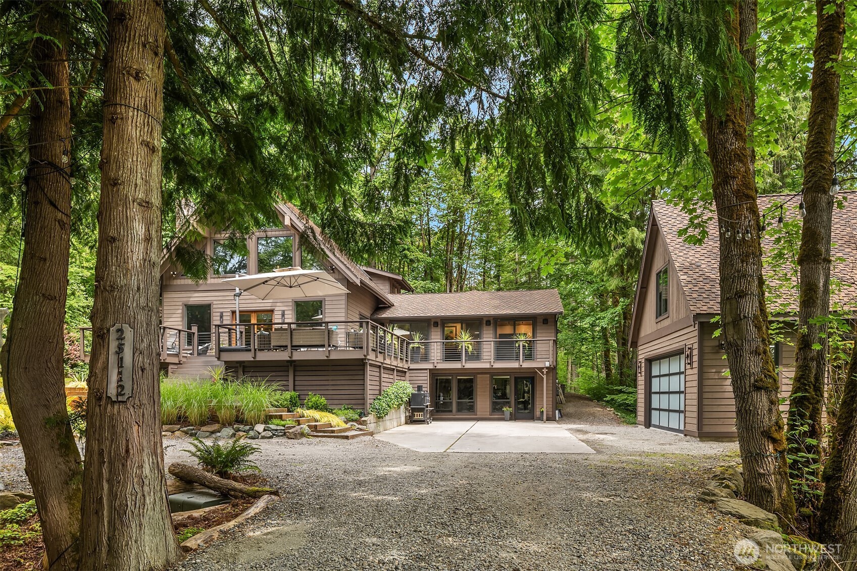 Tucked away on a quiet, sprawling lot for unparalleled peace and privacy.