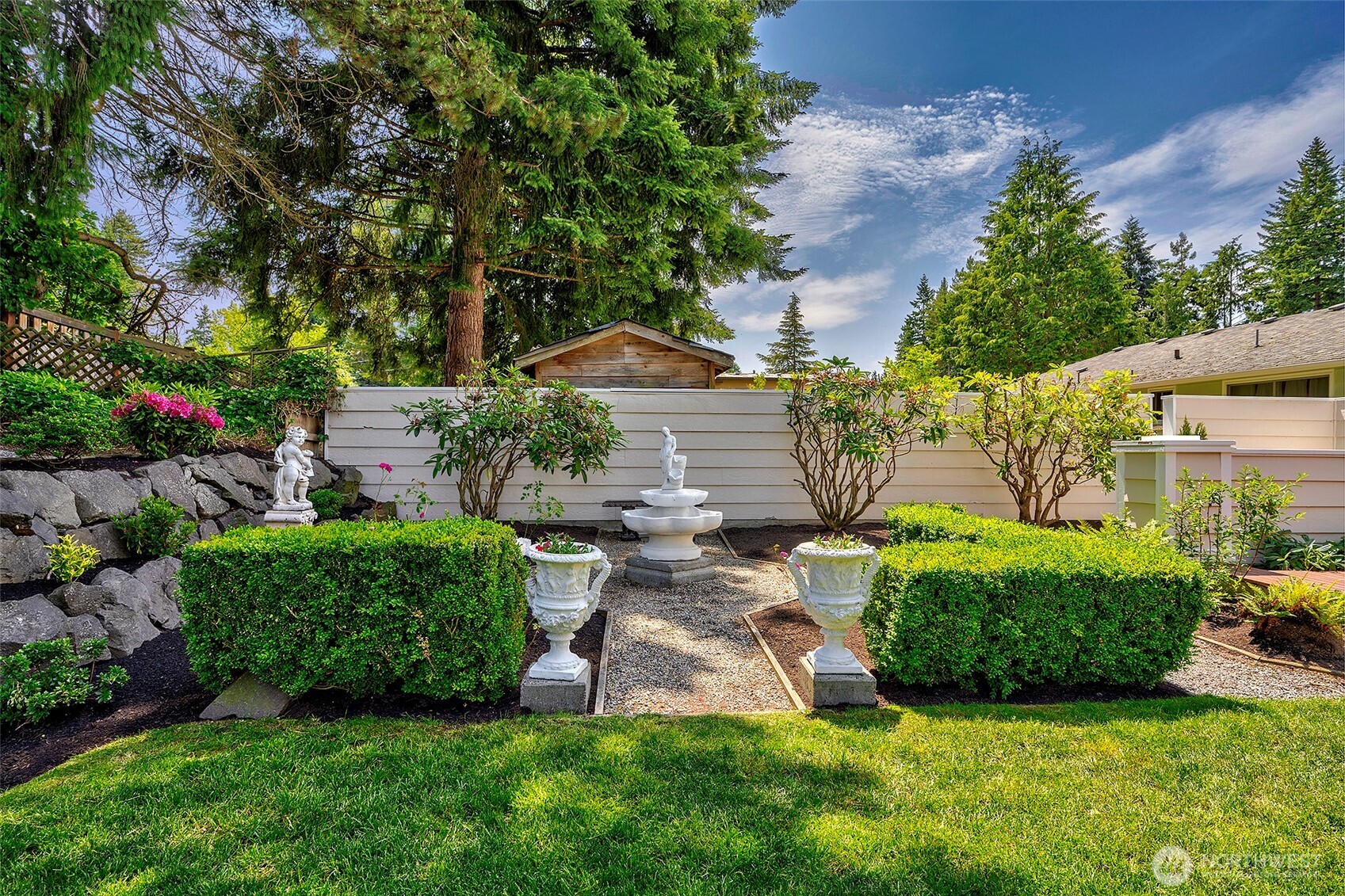Gorgeous garden with roses