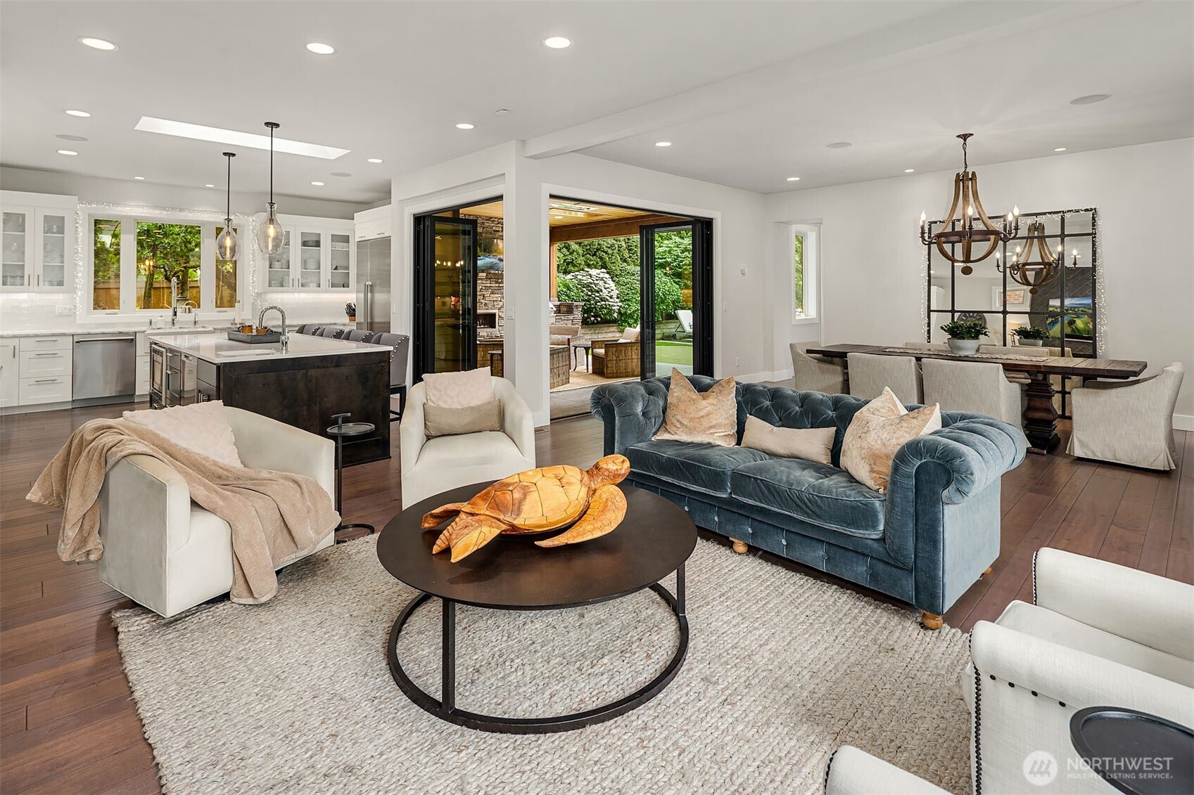 Great Room with 2 sets of nano doors that open to the covered patio