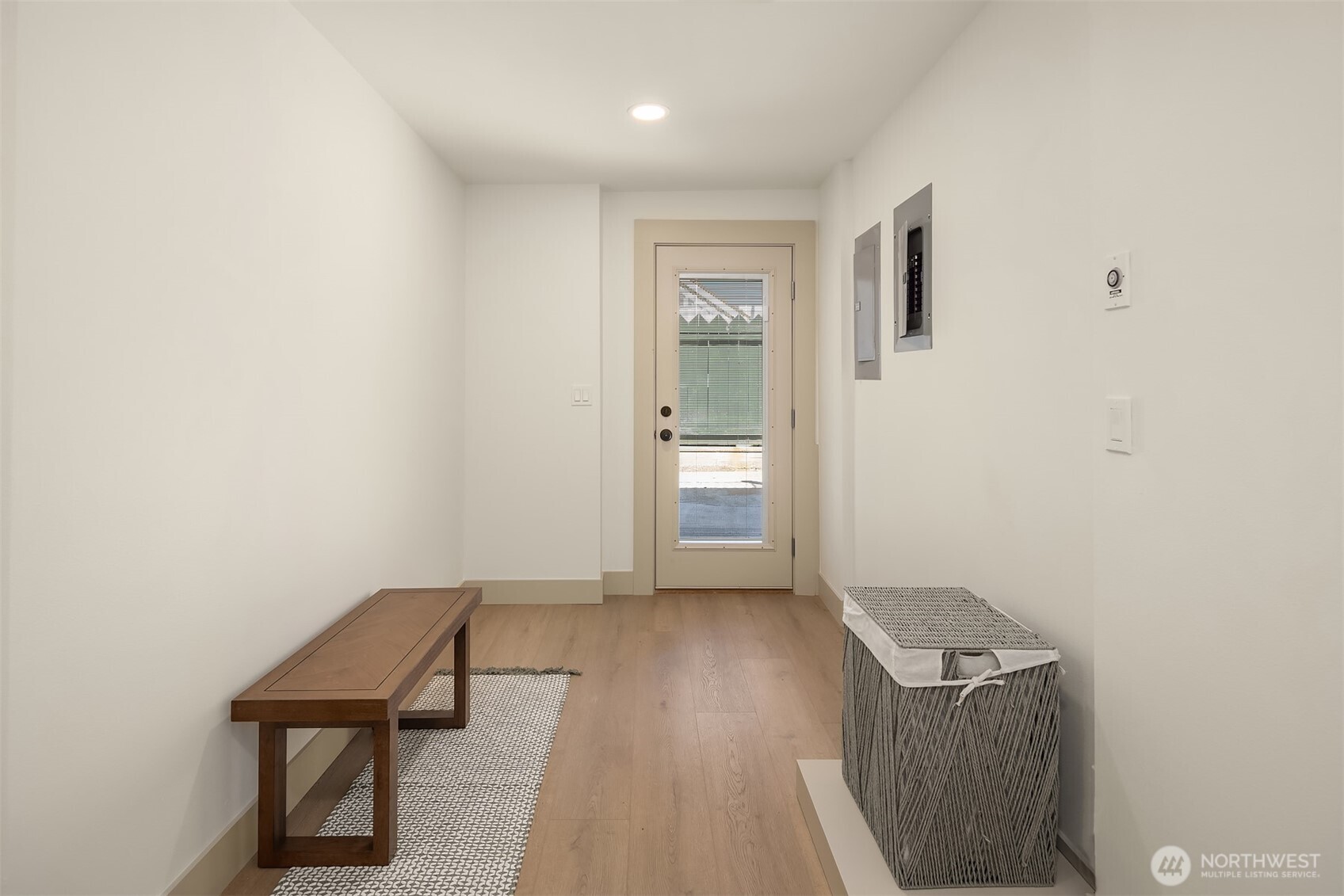 Lower level utility space and exterior door