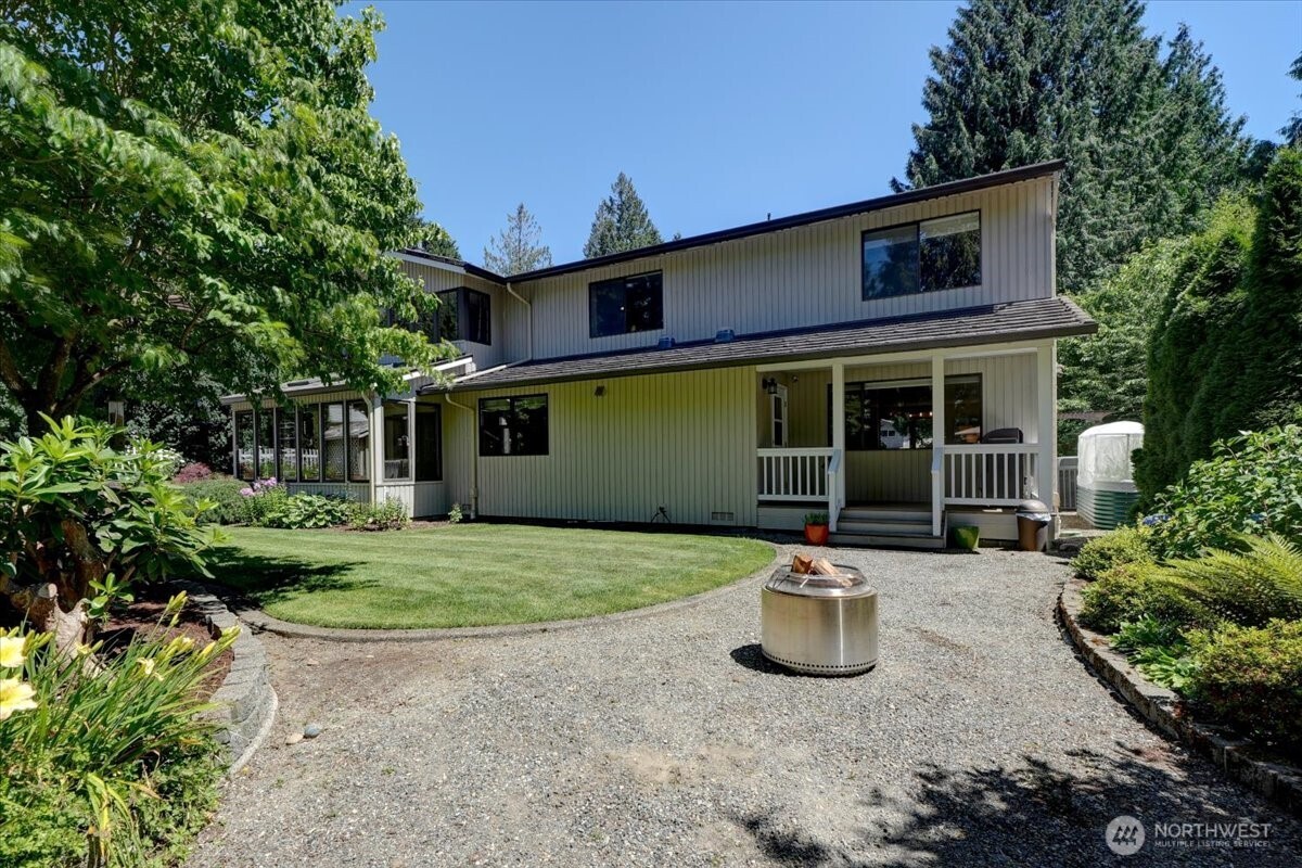 View of the back of the home from the gazebo area.