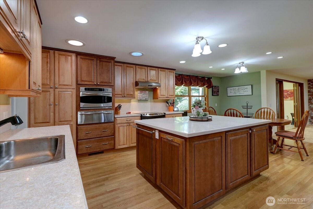 Spacious oversized recently remodeled kitchen with large island.