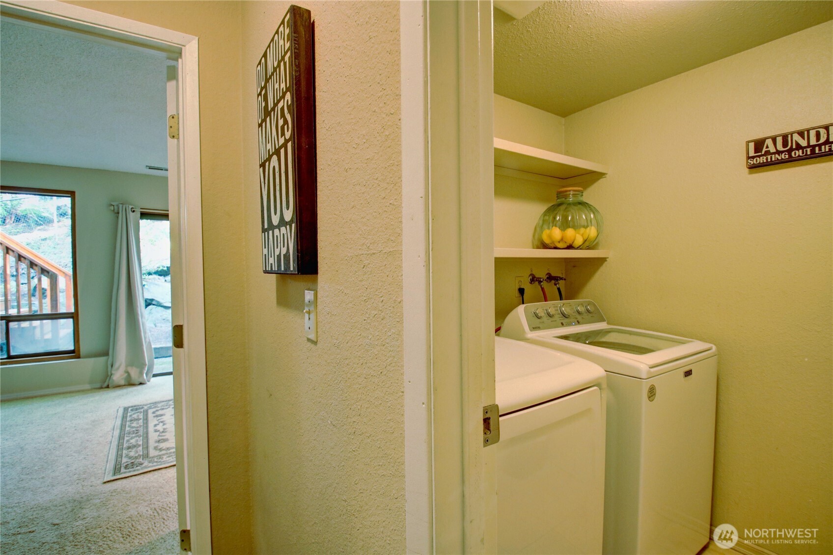 Laundry room just around the corner