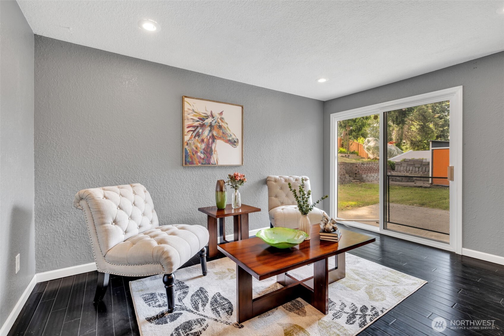 Relax and enjoy the view out the back slider