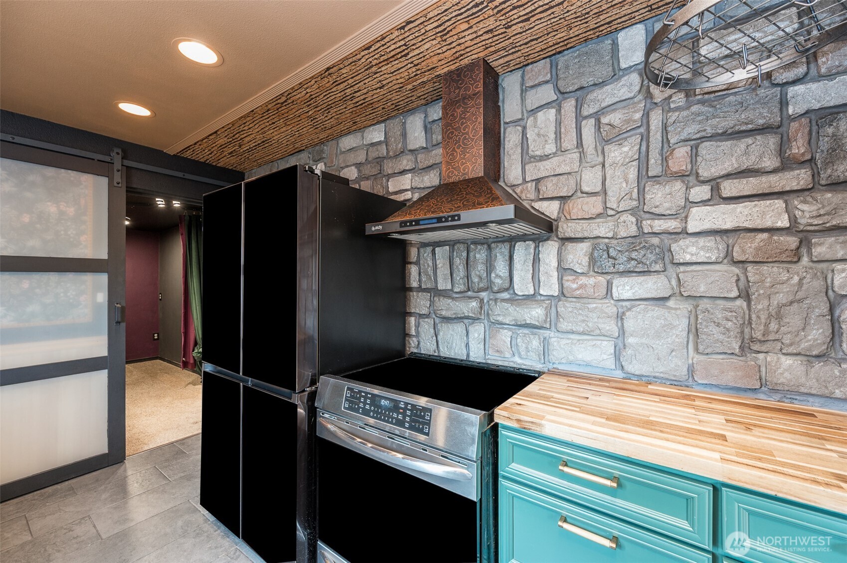 Updated appliances and butcher block counter tops!