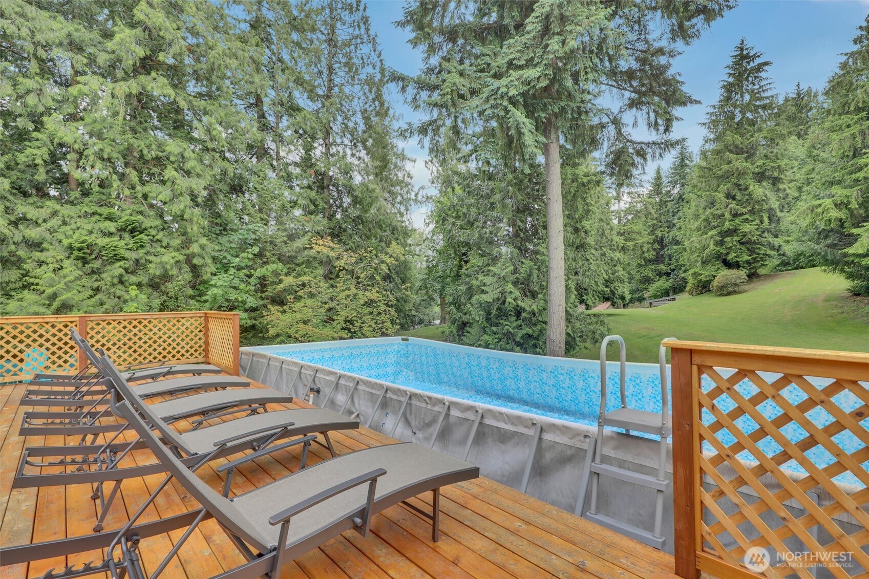 Above-ground pool for summertime fun!