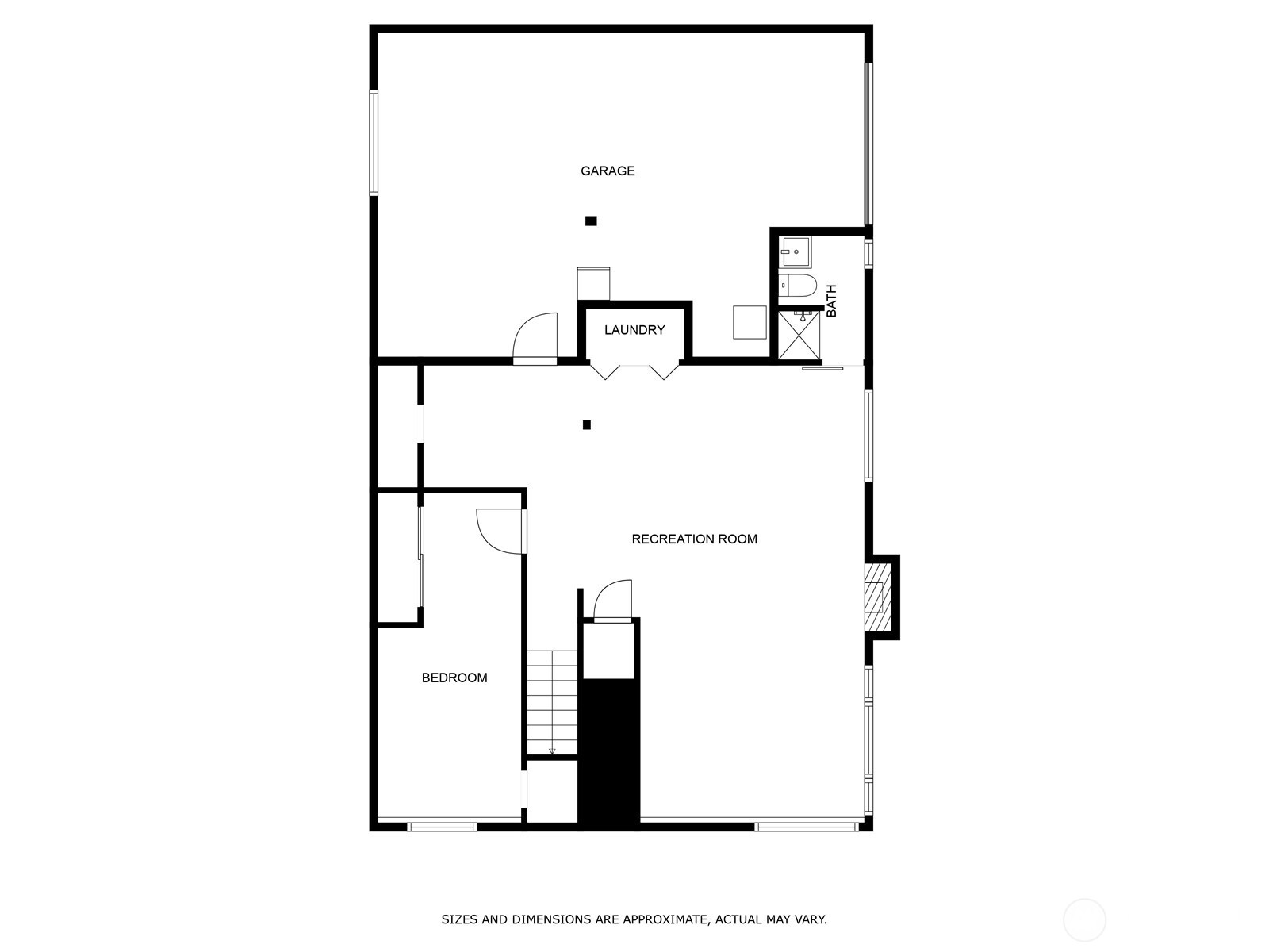 Lower level floor plan.