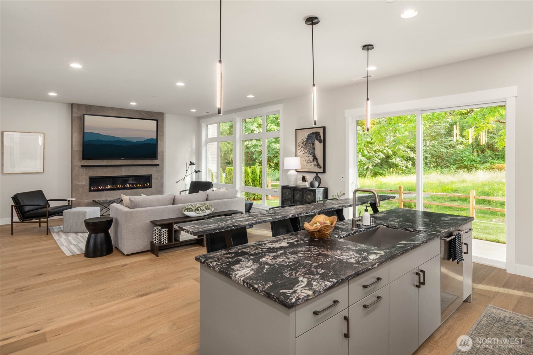 Truly special PNW living with these territorial greenbelt views and 10 foot ceiling window walls must be seen to understand. Feel miles away while minutes to it all in this exclusive neighborhood by one of our regions most respected names