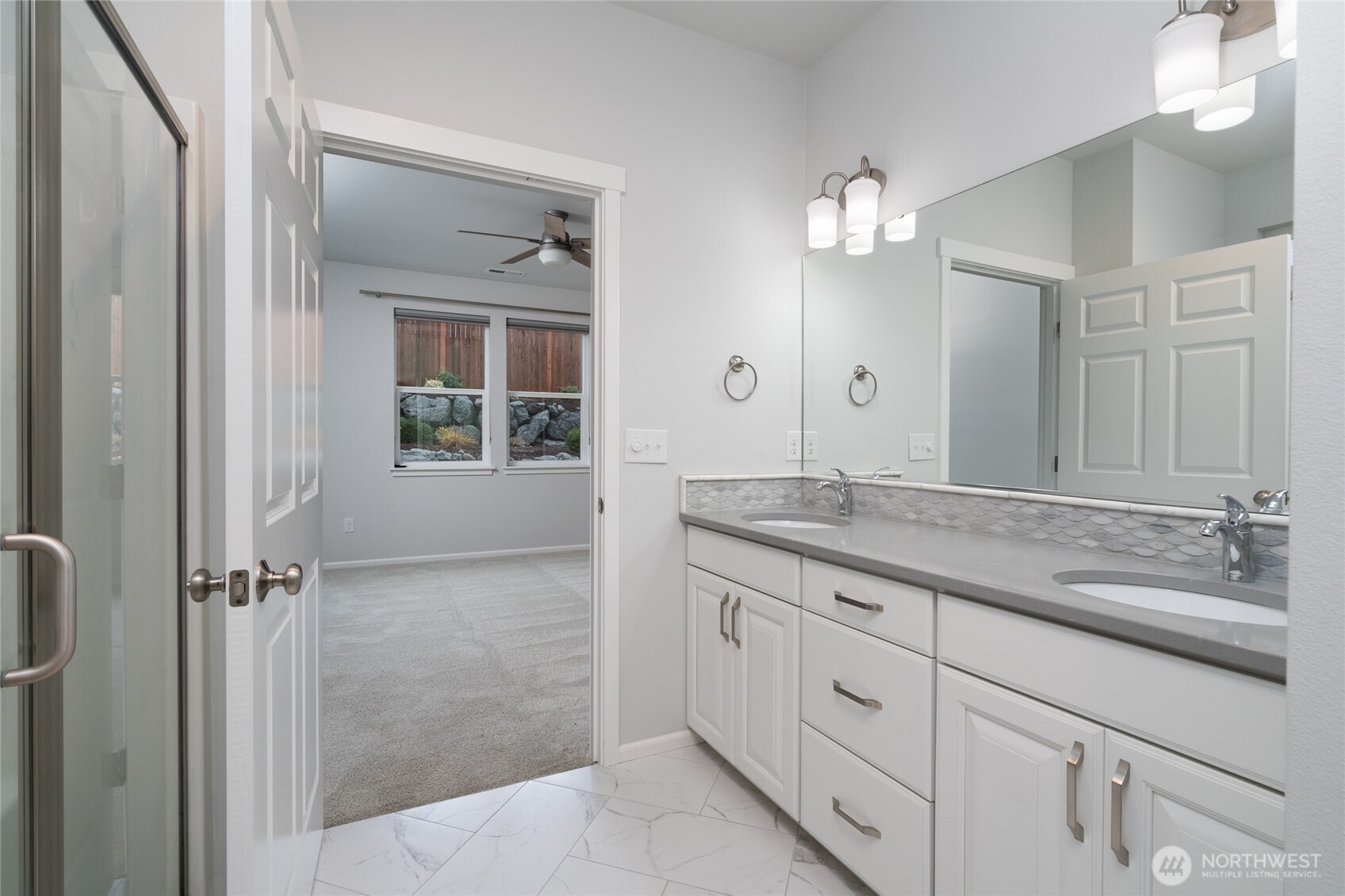 Spacious Primary suite  staged.