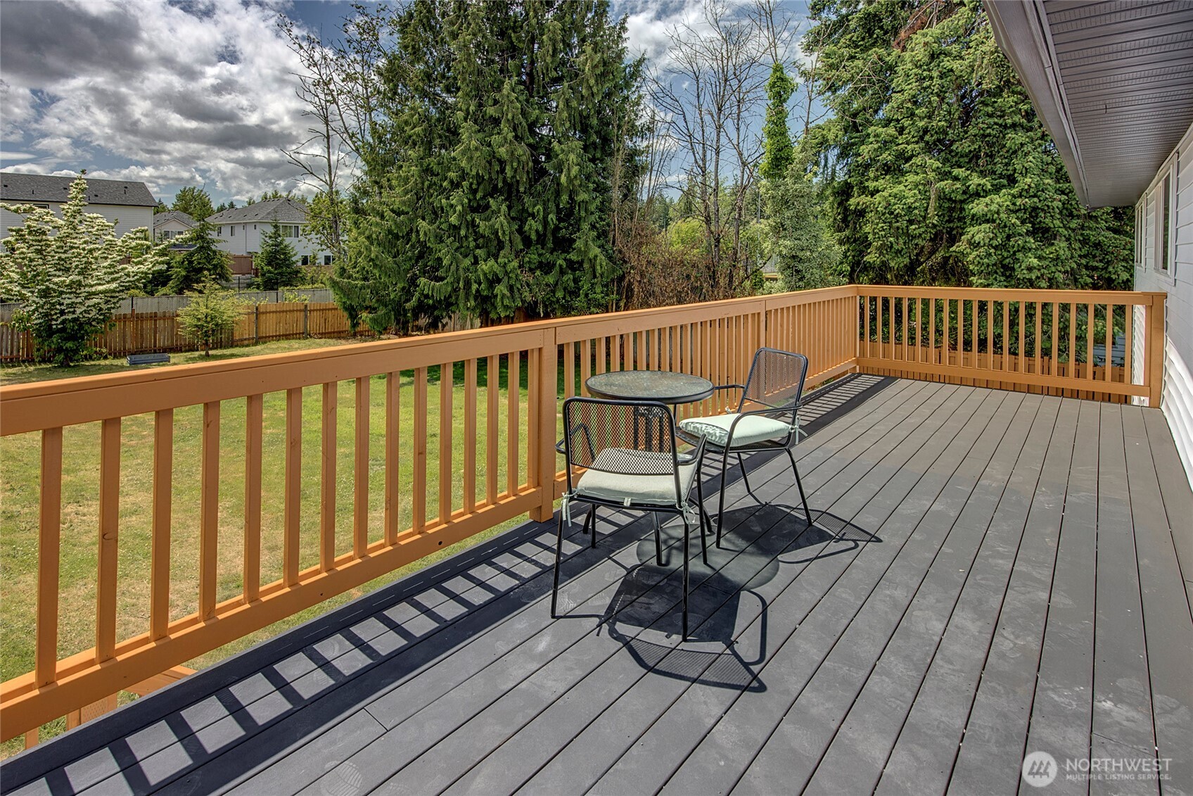 Large southern-facing deck.