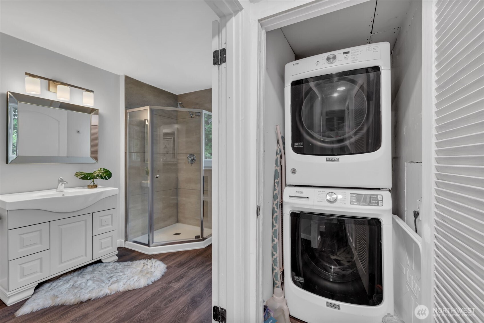New bathroom and washer/dryer.