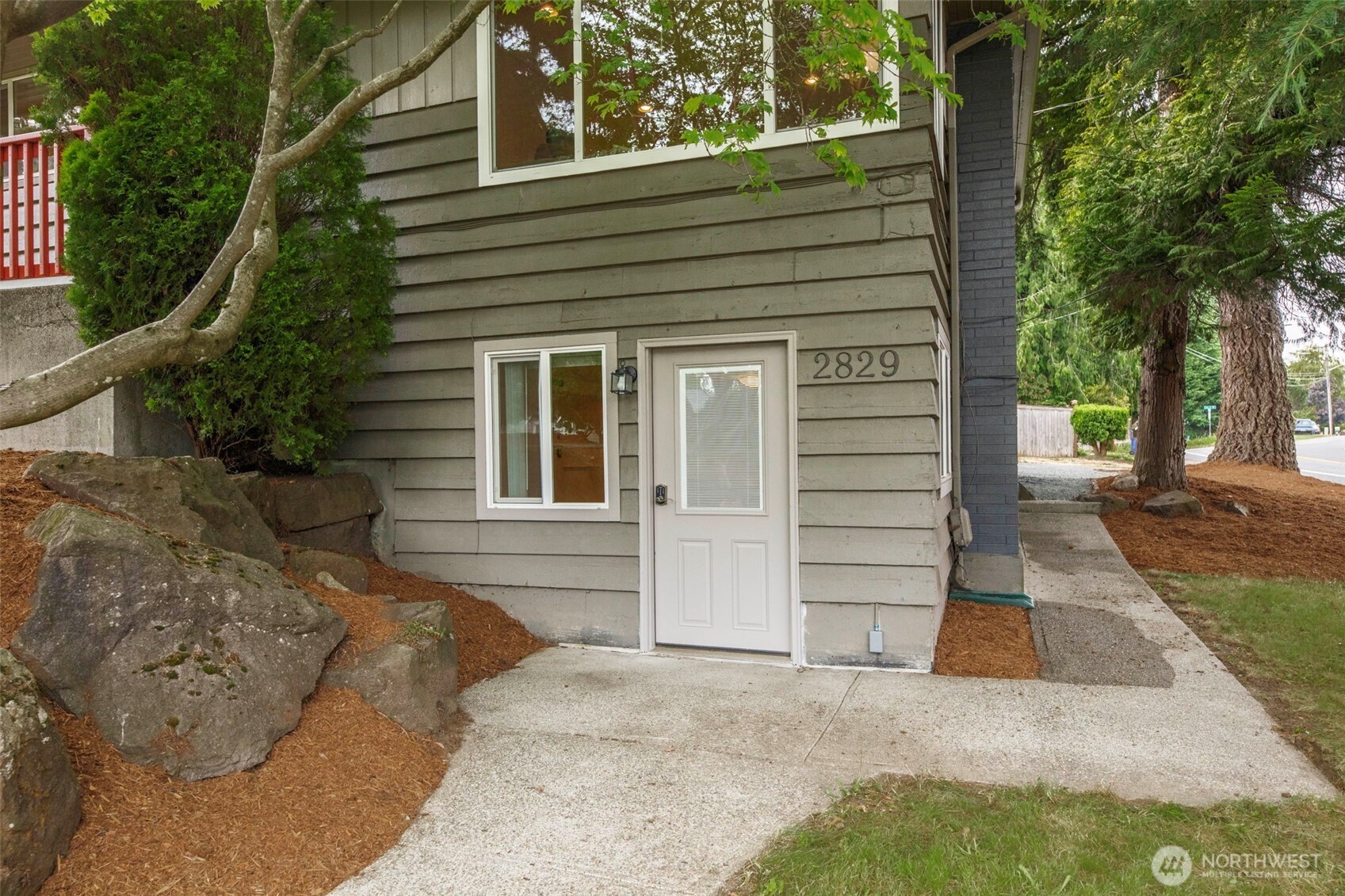 Front of house lower level entry.