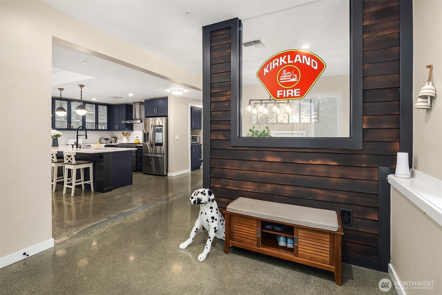 Step inside and watch the story come to life. Polished concrete floors, soaring ceilings, and an open-concept layout set a modern tone while honoring the home’s storied past