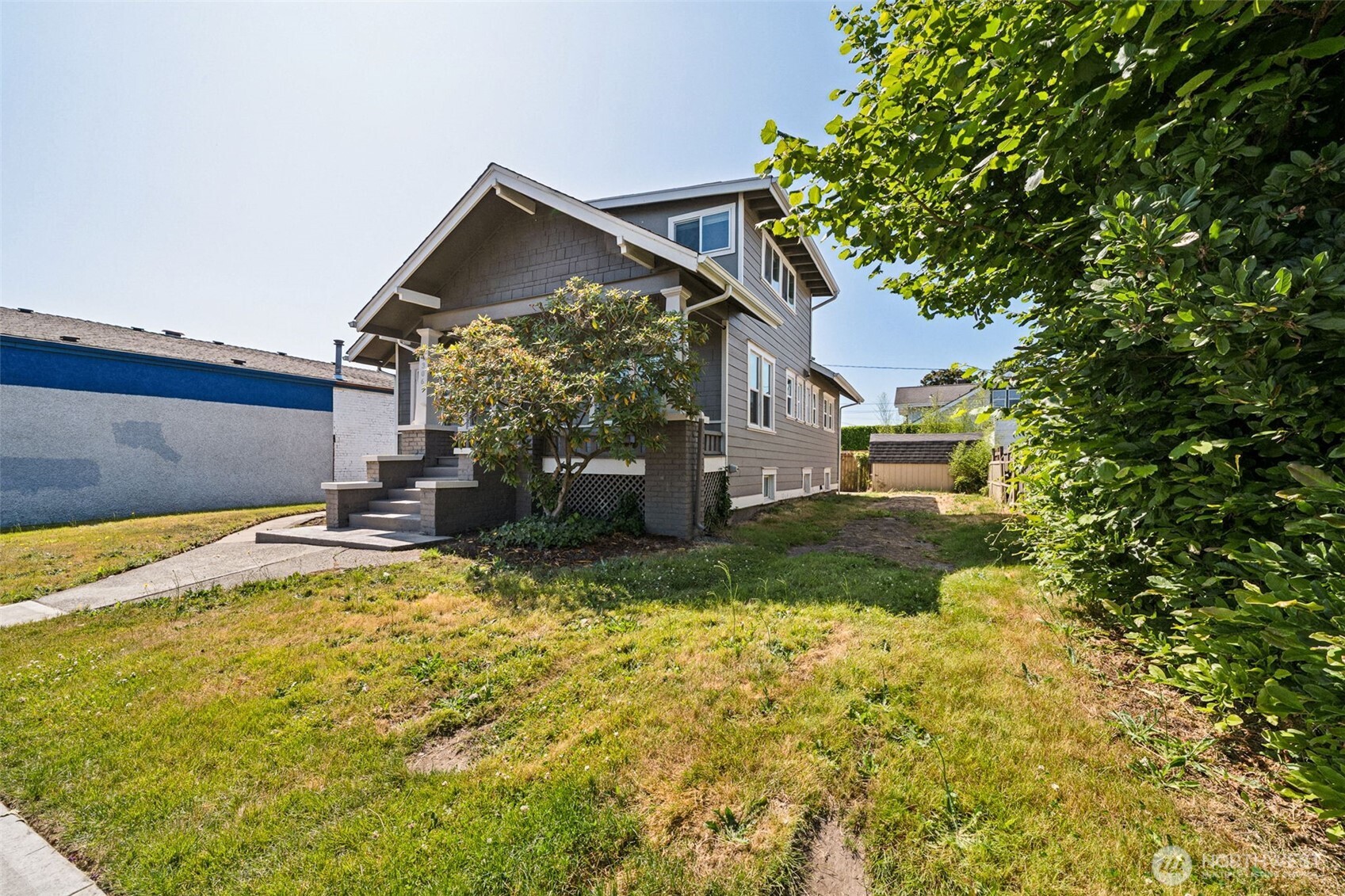 Somewhat private front porch - there is a privacy shade installed too. Tenant had RV Trailer parked on side of house.