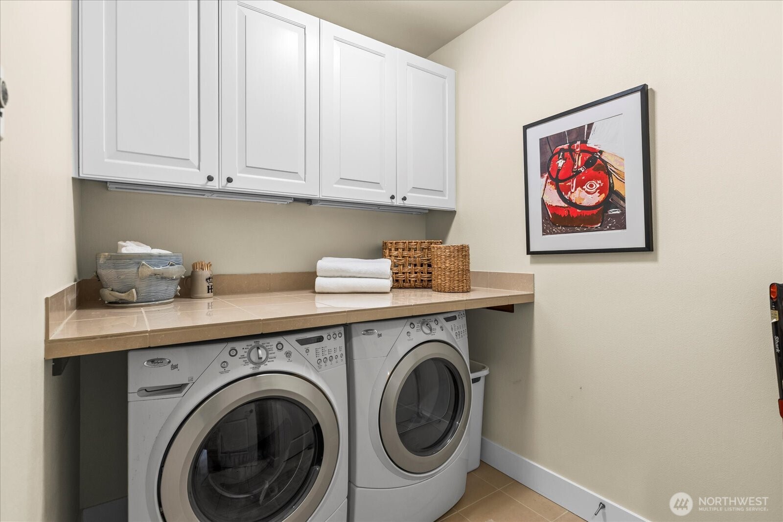 Laundry with storage.