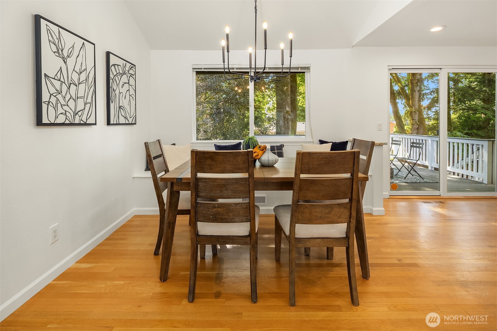 Dining room with window seat