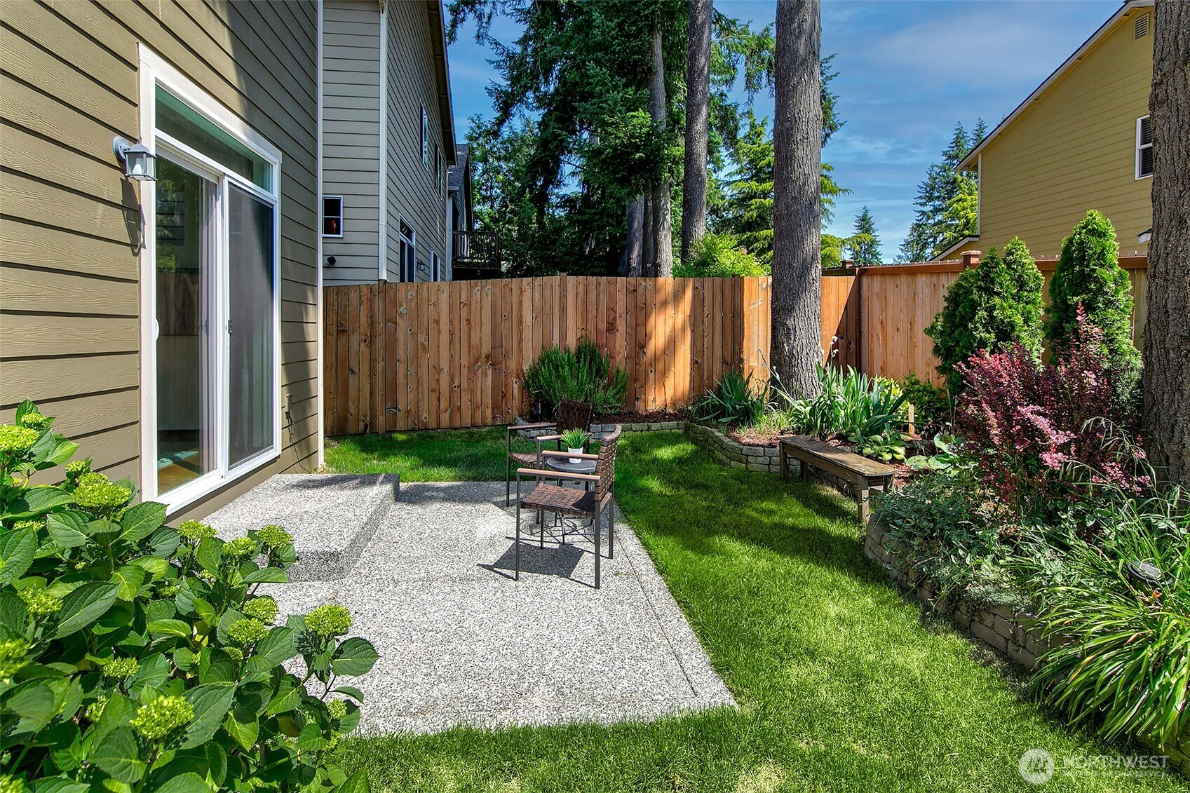 Fully fenced backyard oasis