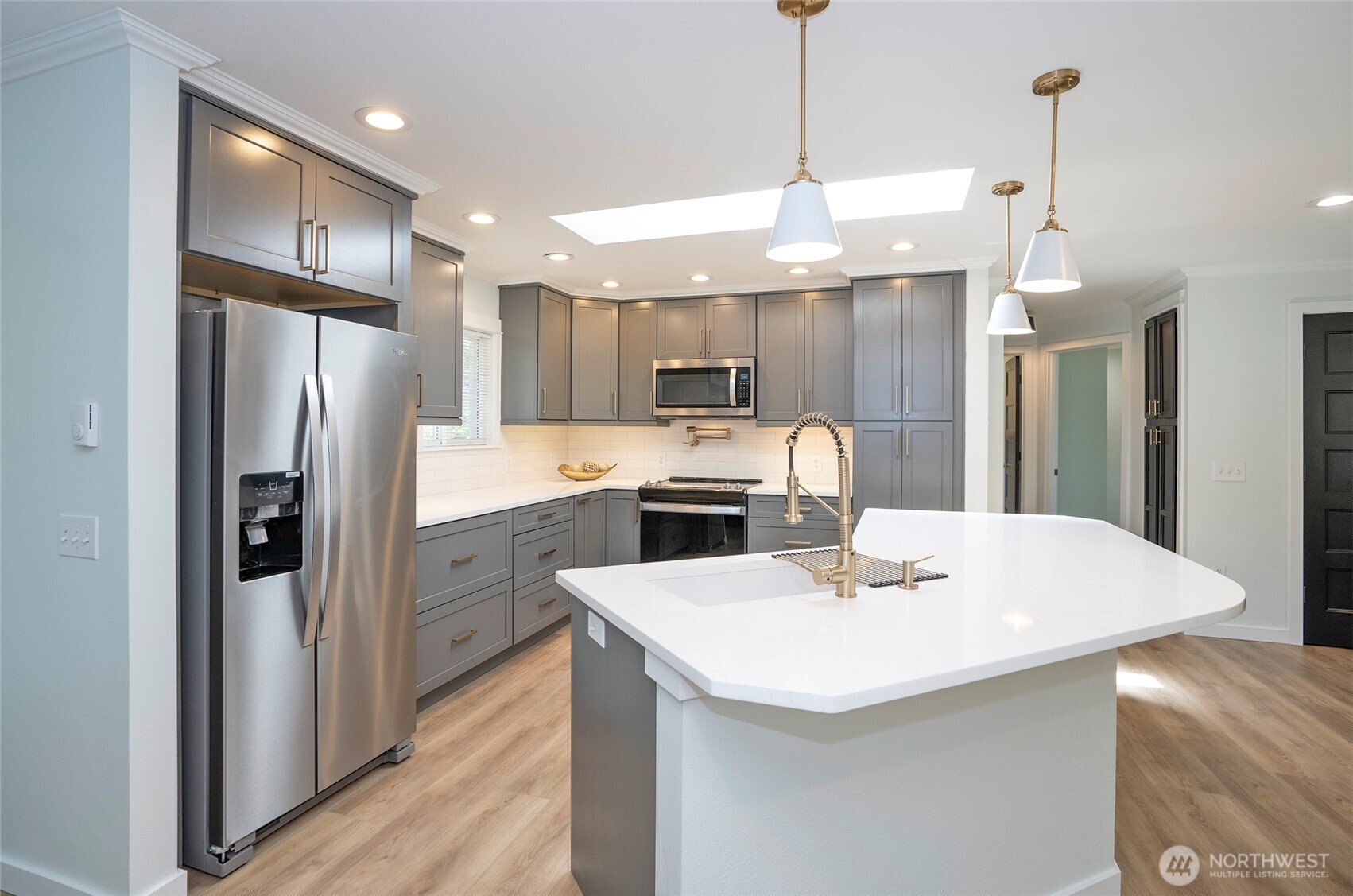 Beautifully updated, extra large kitchen.