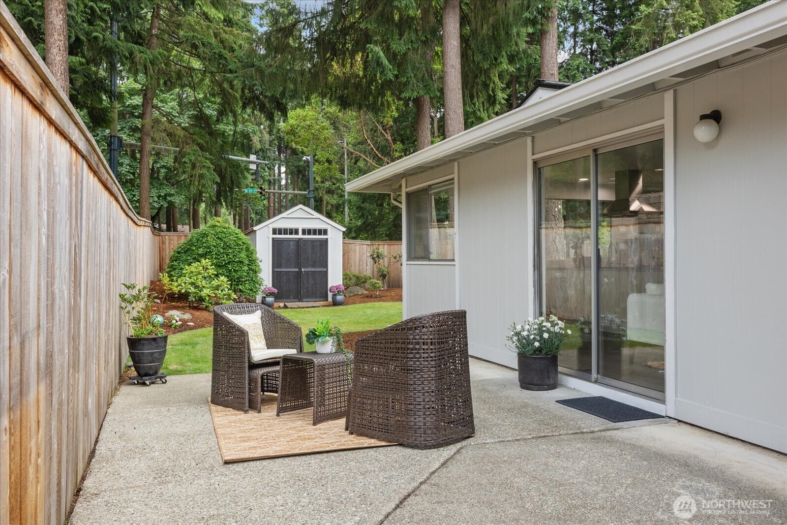 Side yard patio.