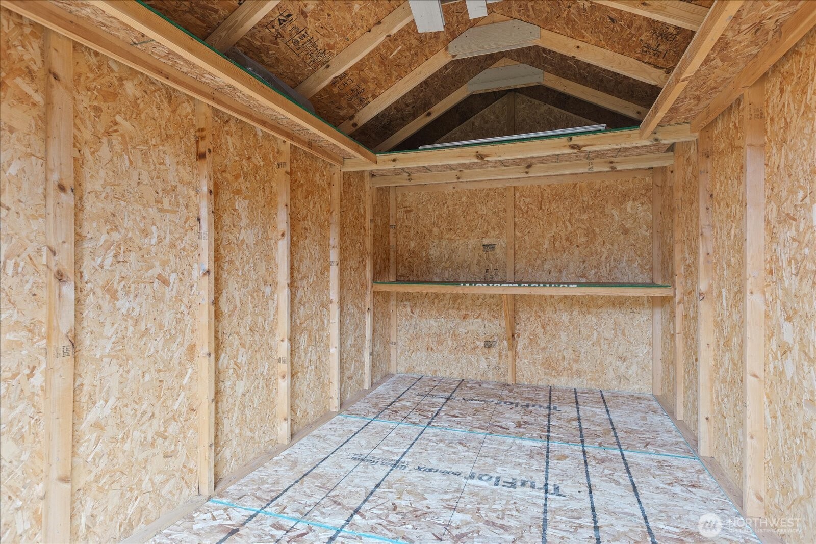 Shed interior. New base floor.