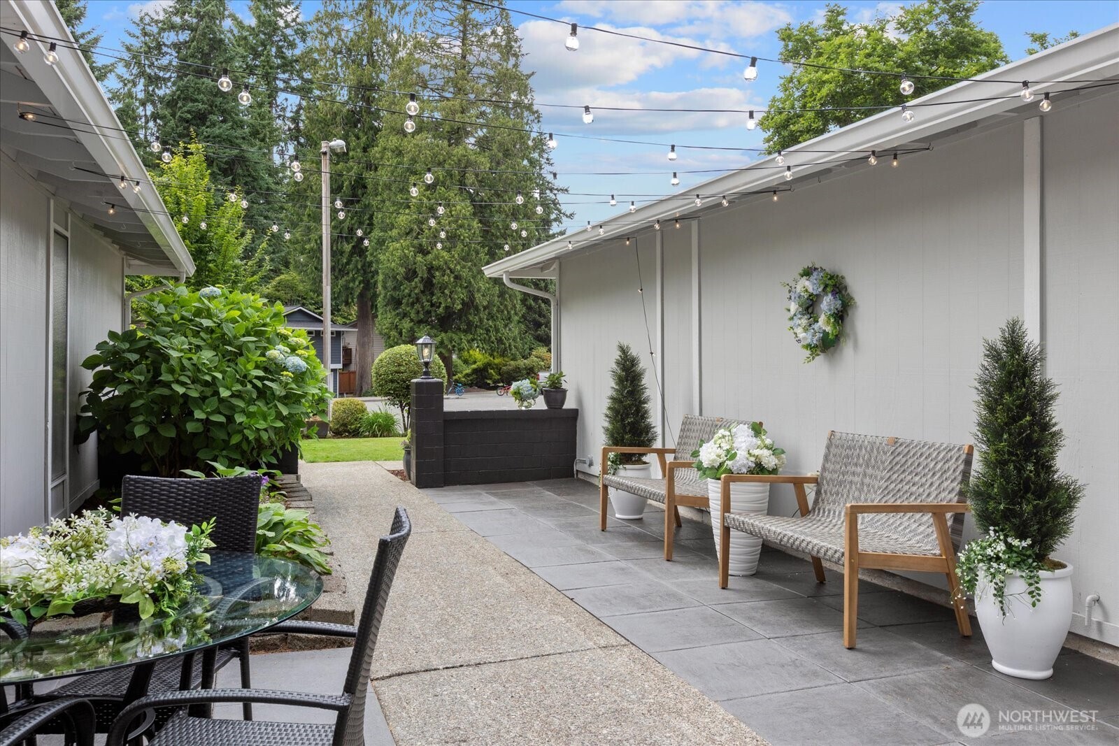 Spacious enough for multiple seating or dining arrangements.