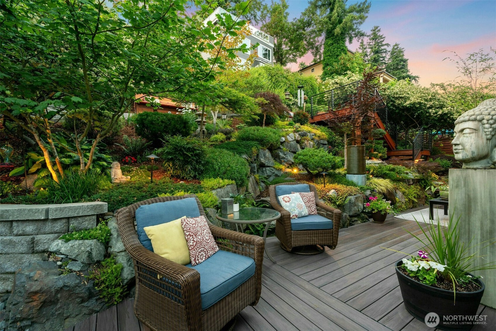 Professionally landscaped backyard with completely reimagined landscape design