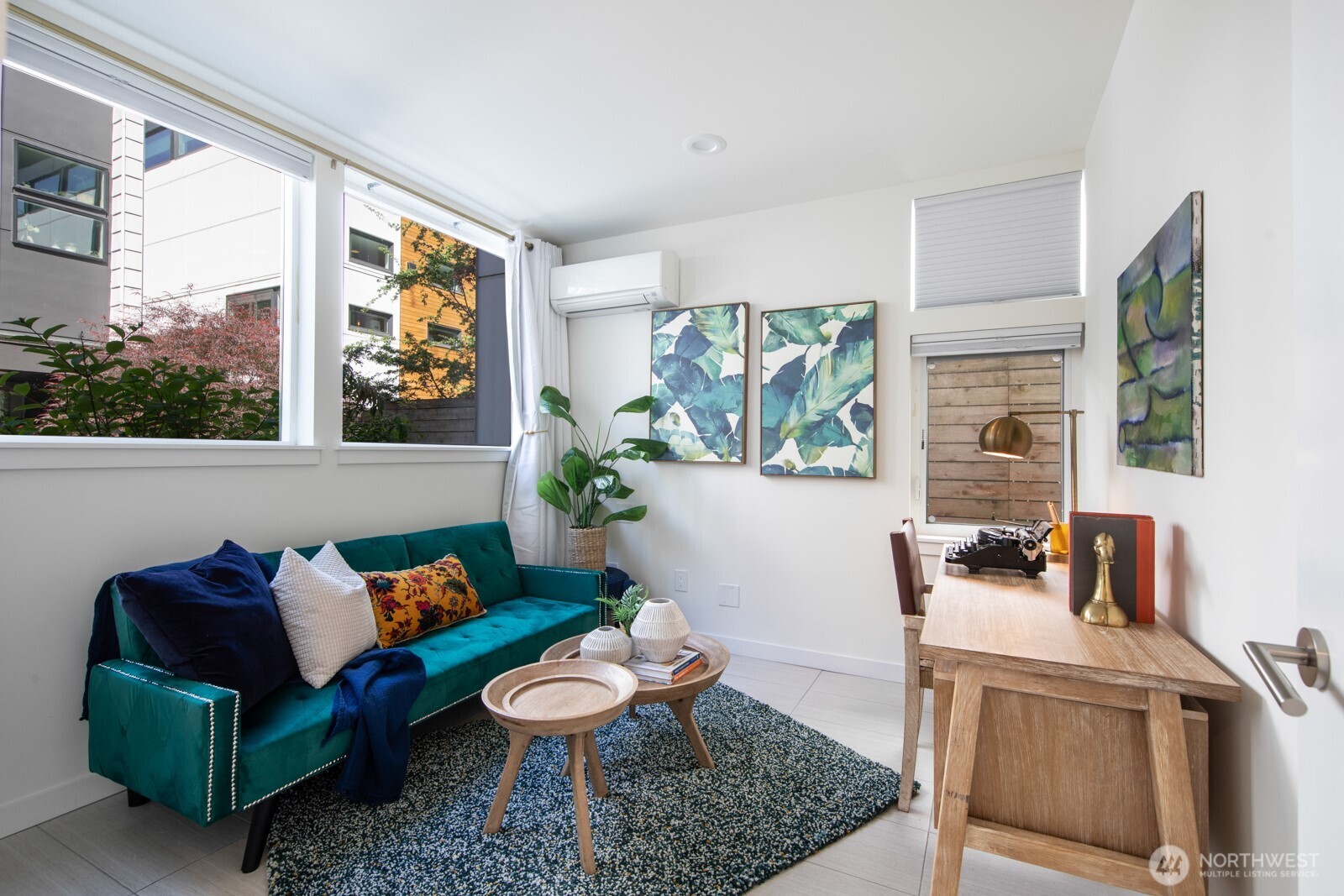 Fexible lower-level space that works great as a home office.