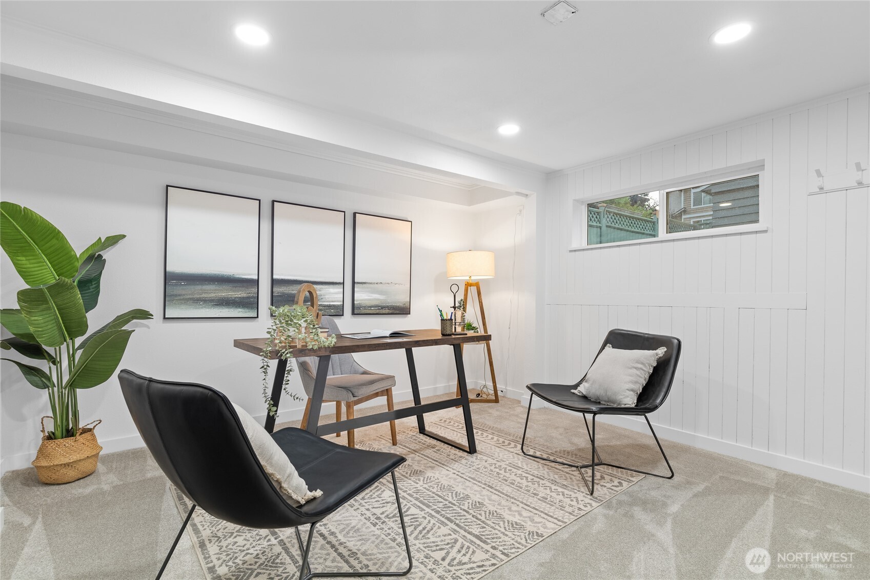 Versatile lower level with separate entrance—perfect for a private office, guest suite, or future ADU.