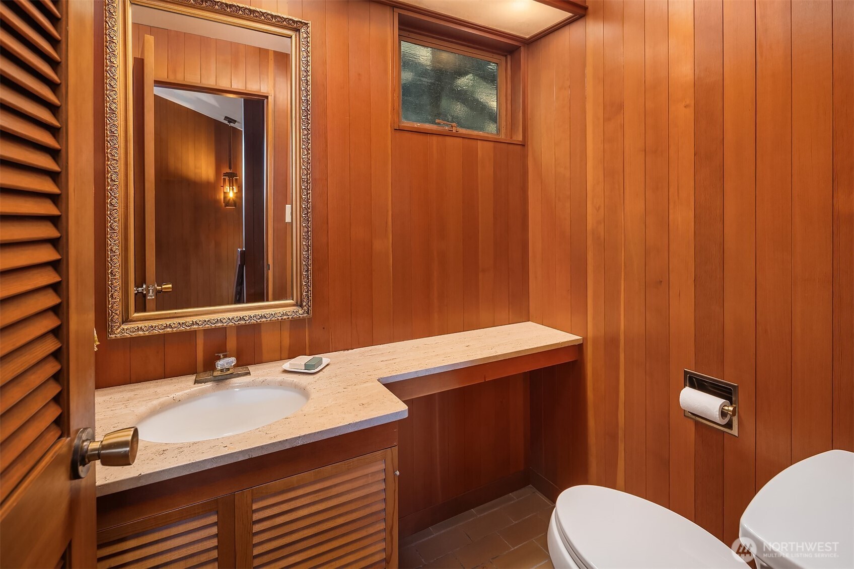 Powder room off the main entertaining area.