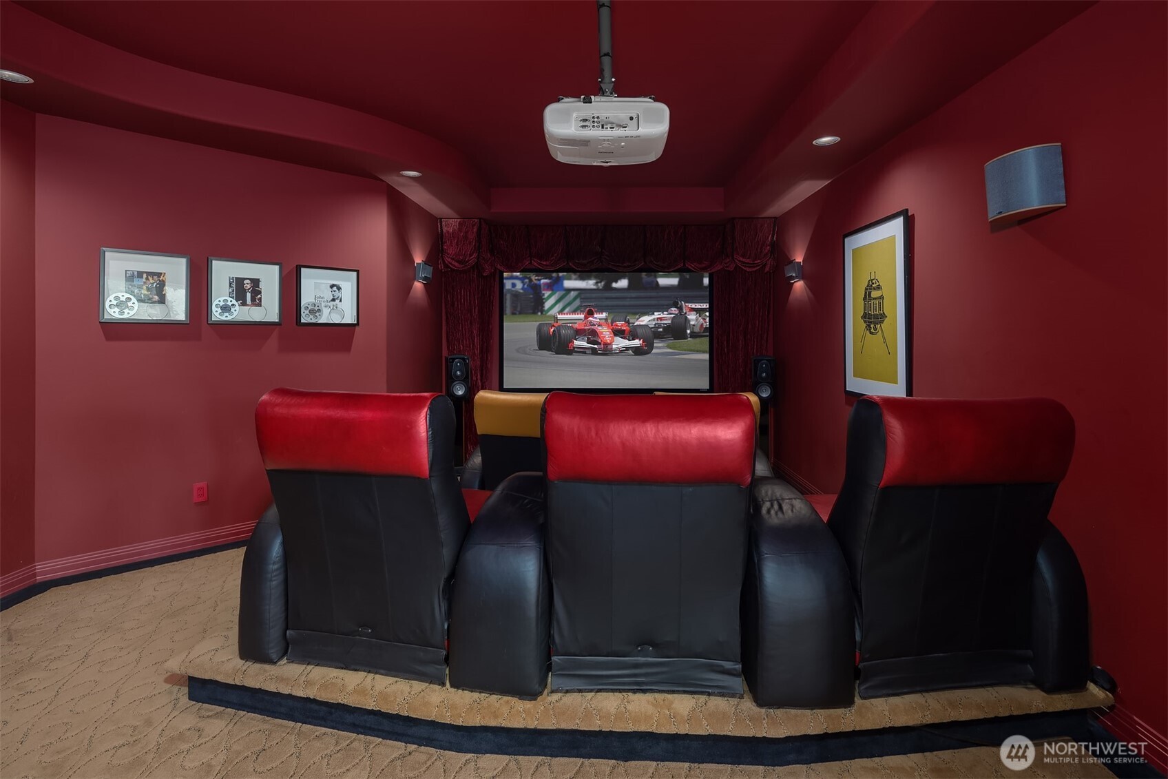 Dedicated theater/media room - all furnishings and media equipment stays!