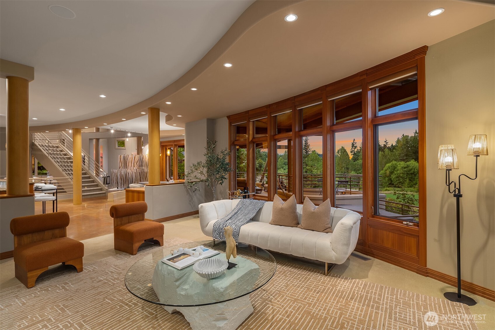 Looking back from family room towards breakfast nook and kitchen