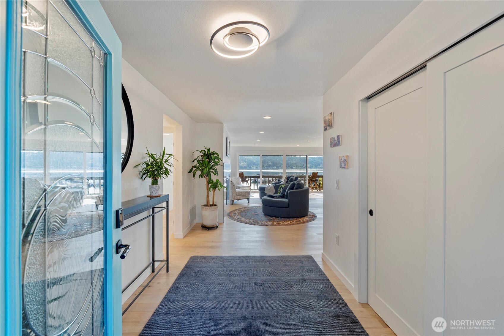 Entry space with custom closet system